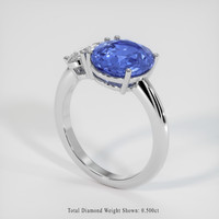 4.05 Ct. Sapphire Ring, 14K White Gold 2