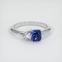 1.02 Ct. Blue Sapphire Ring, 14K White Gold 1
