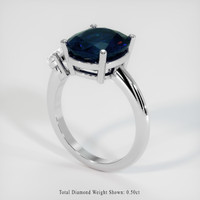 4.88 Ct. Greenish Blue Sapphire Ring, 14K White Gold 2