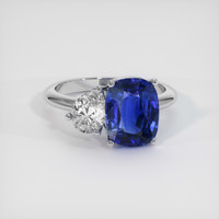 3.02 Ct. Blue Sapphire Ring, 14K White Gold 1