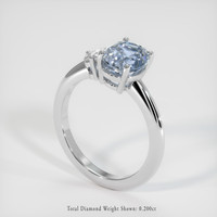2.25 Ct. Bi Color Sapphire Ring, 14K White Gold 2