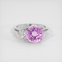7.81 Ct. Pink Sapphire Ring, 14K White Gold 1