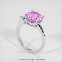 7.81 Ct. Pink Sapphire Ring, 14K White Gold 2