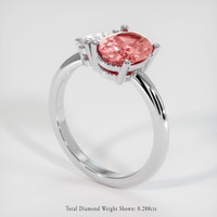 1.39 Ct. Sapphire Ring, 14K White Gold 2