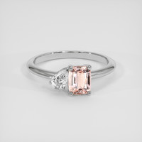 1.03 Ct. Padparadscha Sapphire Ring, 14K White Gold 1