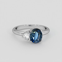 1.53 Ct. Blue Sapphire Ring, 14K White Gold 1