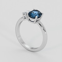 1.53 Ct. Blue Sapphire Ring, 14K White Gold 2