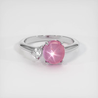 2.88 Ct. Reddish Pink Sapphire Ring, 14K White Gold 1