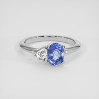 1.22 Ct. Blue Sapphire Ring, 14K White Gold 1