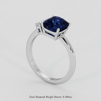 2.25 Ct. Blue Sapphire Ring, 14K White Gold 2