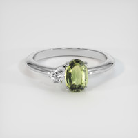 1.52 Ct. Yellowish Green Sapphire Ring, 14K White Gold 1