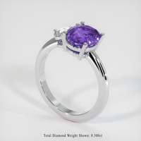 2.08 Ct. Color Change Sapphire Ring, 14K White Gold 2