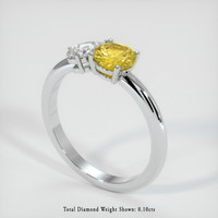0.70 Ct. Yellow Sapphire Ring, 14K White Gold 2