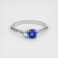 0.77 Ct. Sapphire Ring, 18K White Gold 1