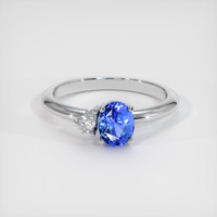 1.24 Ct. Blue Sapphire Ring, 18K White Gold 1