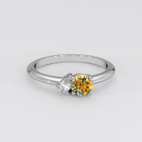 0.54 Ct. Bi Color Sapphire Ring, 18K White Gold 1