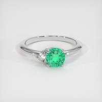 0.79 Ct. Emerald Ring, 18K White Gold 1