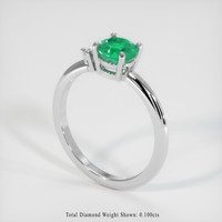 0.79 Ct. Emerald Ring, 18K White Gold 2