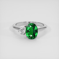 3.03 Ct. Tsavorite Garnet Ring, 18K White Gold 1