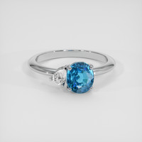 1.98 Ct. Blue Zircon Ring, 18K White Gold 1