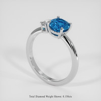 1.98 Ct. Blue Zircon Ring, 18K White Gold 2