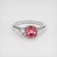 3.07 Ct. Padparadscha Sapphire Ring, 18K White Gold 1