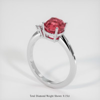 3.07 Ct. Padparadscha Sapphire Ring, 18K White Gold 2