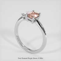 1.03 Ct. Padparadscha Sapphire Ring, 18K White Gold 2