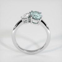 2.01 Ct. Bluish Green Sapphire Ring, 18K White Gold 3
