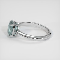 2.01 Ct. Bluish Green Sapphire Ring, 18K White Gold 4