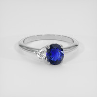 2.11 Ct. Blue Sapphire Ring, 18K White Gold 1