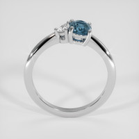 0.67 Ct. Greenish Blue Sapphire Ring, 18K White Gold 3