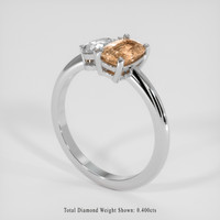 1.13 Ct. Padparadscha Sapphire Ring, 18K White Gold 2