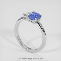 1.22 Ct. Blue Sapphire Ring, 18K White Gold 2