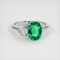 3.00 Ct. Emerald Ring, 18K White Gold 1