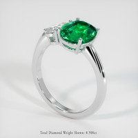 3.00 Ct. Emerald Ring, 18K White Gold 2