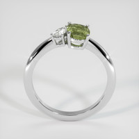 1.52 Ct. Yellowish Green Sapphire Ring, 18K White Gold 3