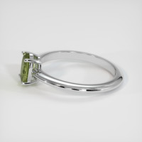 1.52 Ct. Yellowish Green Sapphire Ring, 18K White Gold 4