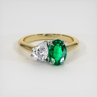 1.21 Ct. Emerald Ring, 18K White & Yellow 1