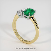 1.21 Ct. Emerald Ring, 18K White & Yellow 2