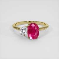 3.05 Ct. Pinkish Red Ruby Ring, 10K Yellow Gold 1
