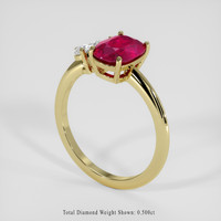 3.05 Ct. Pinkish Red Ruby Ring, 10K Yellow Gold 2