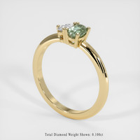0.46 Ct. Green Sapphire Ring, 10K Yellow Gold 2