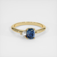 0.72 Ct. Sapphire Ring, 14K Yellow Gold 1