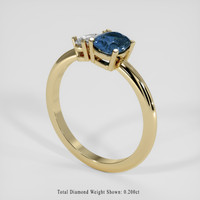 0.94 Ct. Greenish Blue Sapphire Ring, 14K Yellow Gold 2