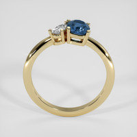 0.94 Ct. Greenish Blue Sapphire Ring, 14K Yellow Gold 3
