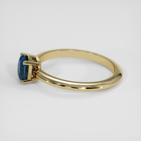 0.94 Ct. Greenish Blue Sapphire Ring, 14K Yellow Gold 4