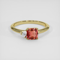 1.16 Ct. Padparadscha Sapphire Ring, 14K Yellow Gold 1