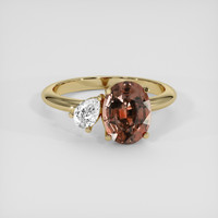 2.35 Ct. Brown Sapphire Ring, 14K Yellow Gold 1