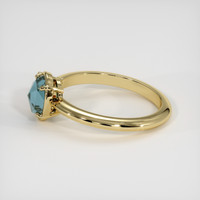 1.02 Ct. Greenish Blue Sapphire Ring, 14K Yellow Gold 4